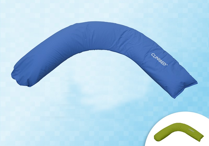 Coussin de positionnement demi lune Clinibed - modèle de 1140 grammes / 190 x 35 centimètres